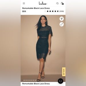 New - Lulu’s - Black lace dress - beautiful! - Small